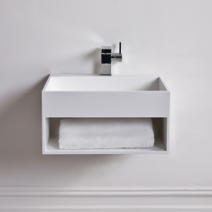 Ethos wall hung stone composite basin sink matt