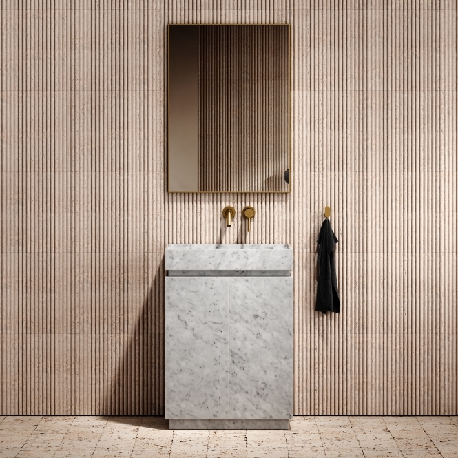 Artista Carrara Marble Bathroom Vanity Unit 600mm