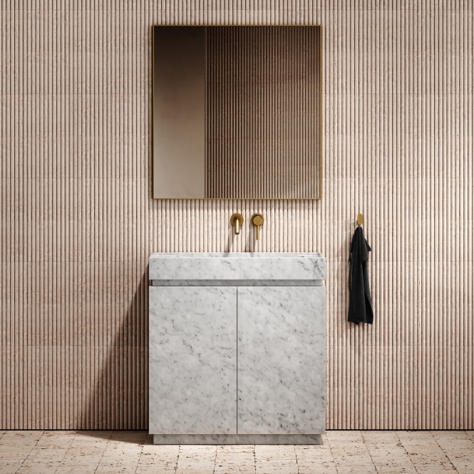 Artista Carrara Marble Bathroom Vanity Unit 800mm