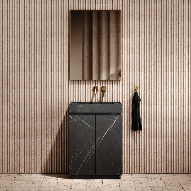 Artista Pietra Grey Marble Bathroom Vanity Unit 600mm