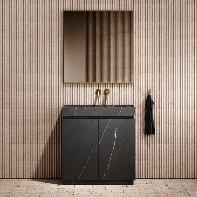 Artista Pietra Grey Marble Bathroom Vanity Unit 800mm