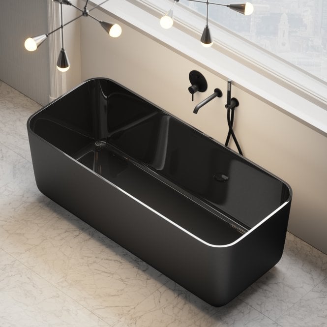 Benoit Black Freestanding Bath 1500mm