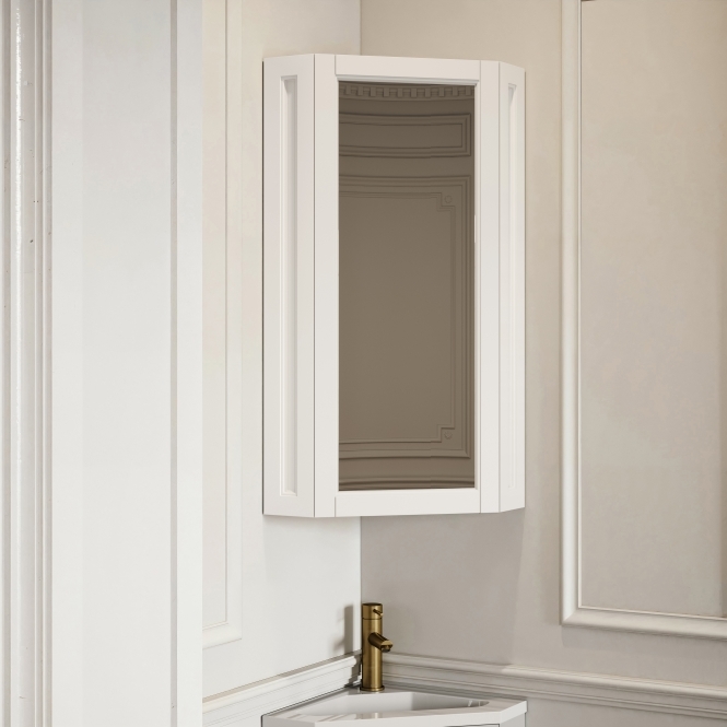 Blenheim Matte Cream Corner Storage Mirror 365 mm