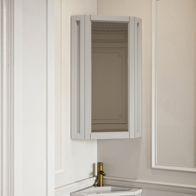 Blenheim Matte Stone Corner Storage Mirror 365 mm