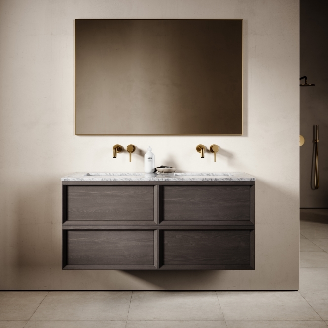 Capri Grey Oak Carrara Marble Vanity Unit 1200mm