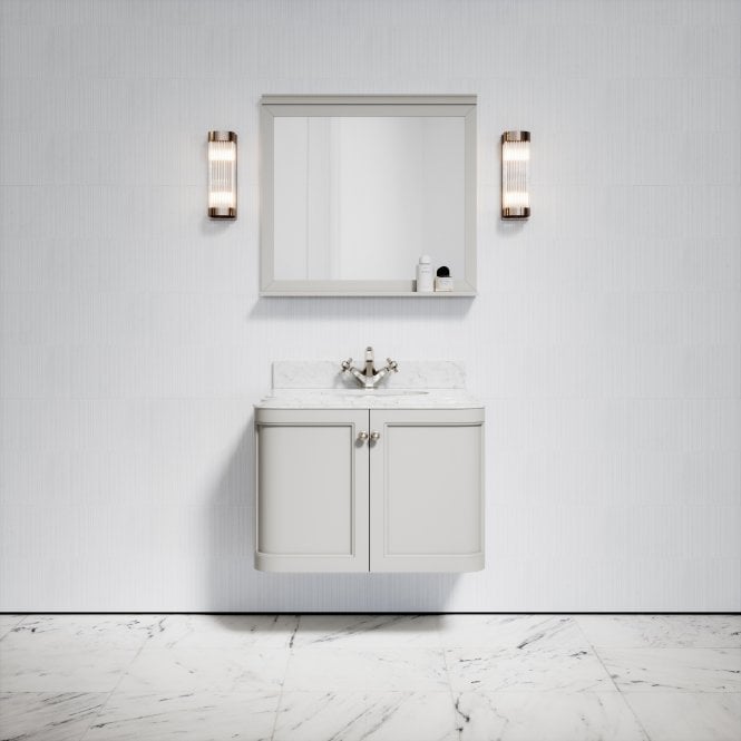 Charsley Matte Stone Carrara Marble Wall Mounted Vanity Unit 800 mm