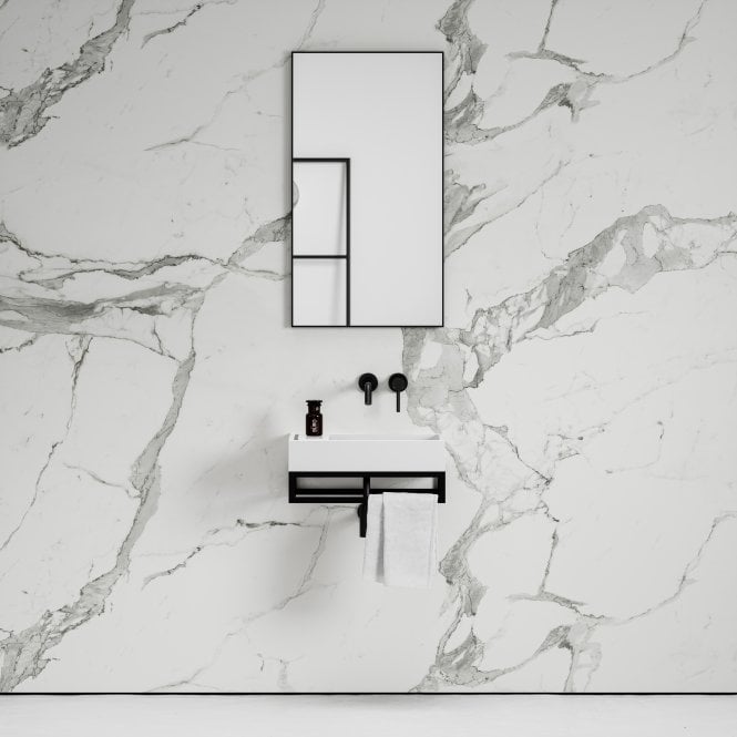 Ciro Matte White Vanity Unit with Stone Basin 500mm