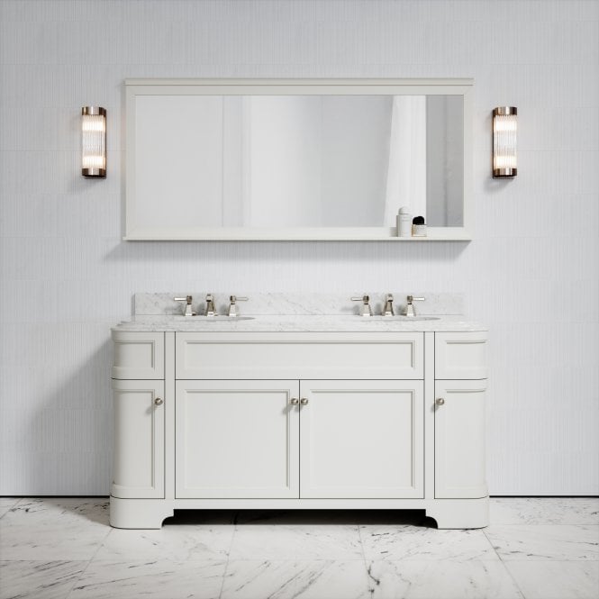 Connaught Matte Cream Carrara Marble Floorstanding Vanity Unit 1600mm