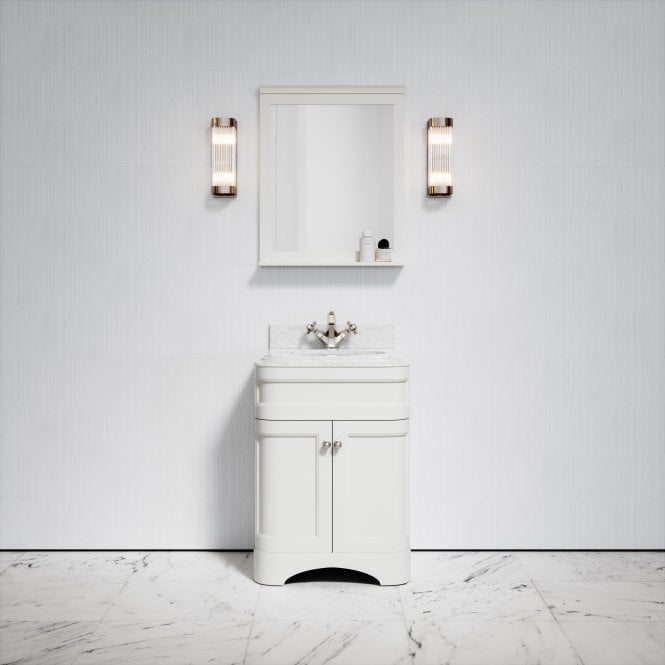 Connaught Matte Cream Carrara Marble Floorstanding Vanity Unit 600mm