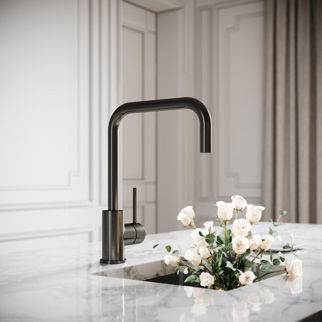 Flow Single Lever Kitchen Mixer Tap Gunmetal