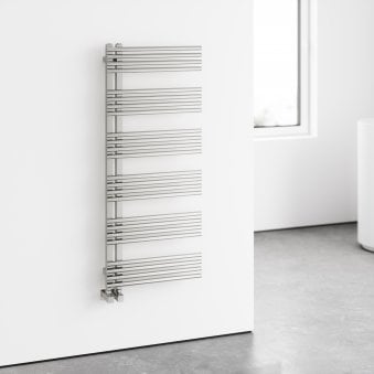 Vertigo Brushed Stainless Designer Towel Radiator 1200 LUSSO