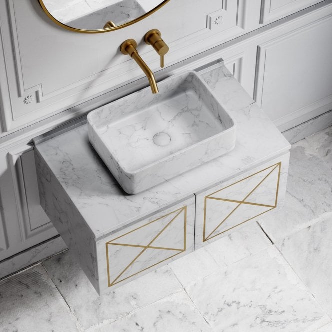 Kudos Carrara Marble Countertop Basin 455mm