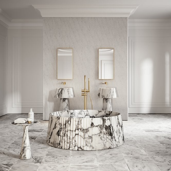 Lamp Arabescato Marble Freestanding Bath 1350mm