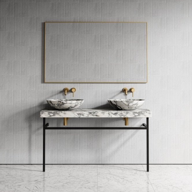 Lomazzo Arabescato Marble Countertop Vanity Unit 1400mm