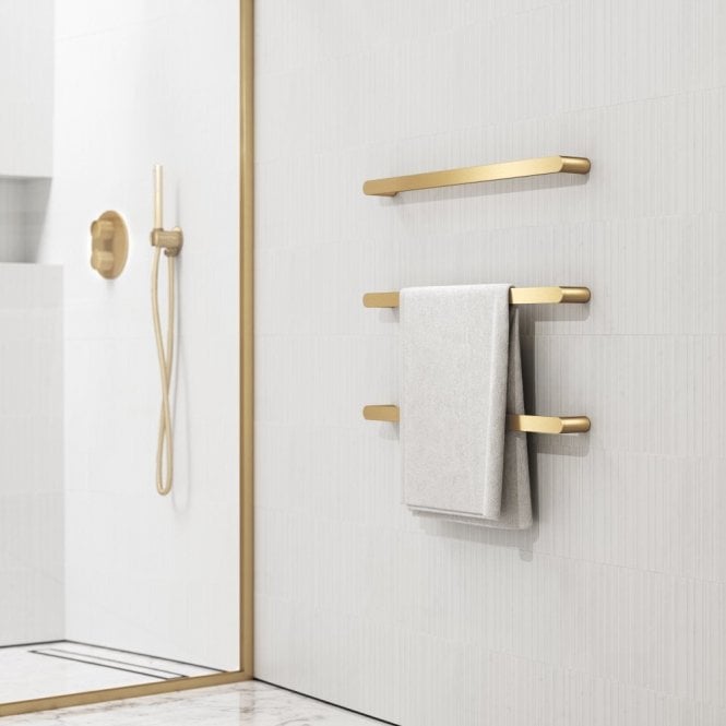 Luxe Brushed Gold 3 Bar Towel Rail 600mm