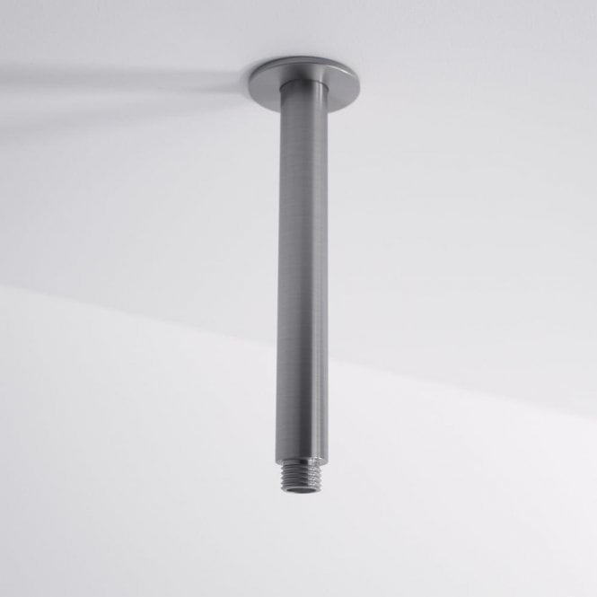 Luxe Brushed Stainless Ceiling Mount Shower Arm