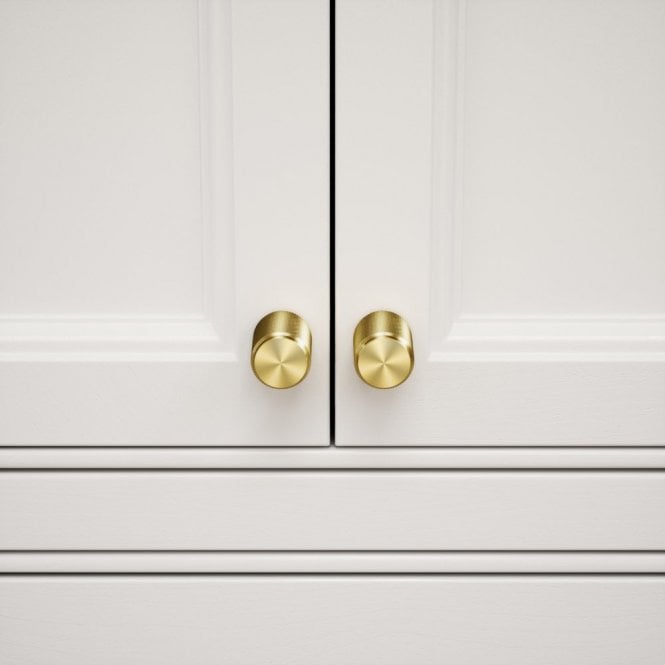 Luxe Knurled Brushed Gold Furniture Knobs (Pair)