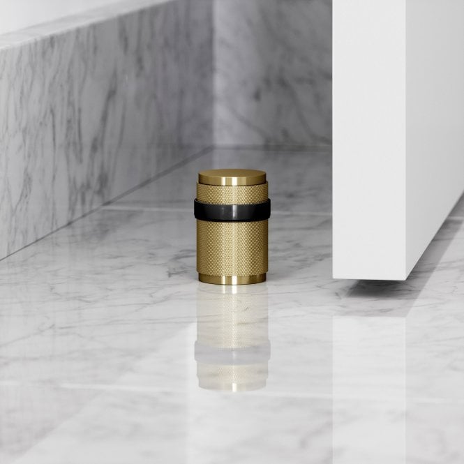 Luxe Knurled Door Stop Brushed Gold