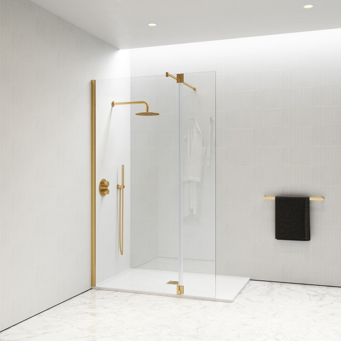 Modular Brushed Gold Glass Deflector Panel 300mm