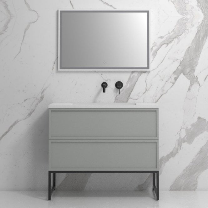 Piana Matte Grey Vanity Unit with Stone Basin 1000mm