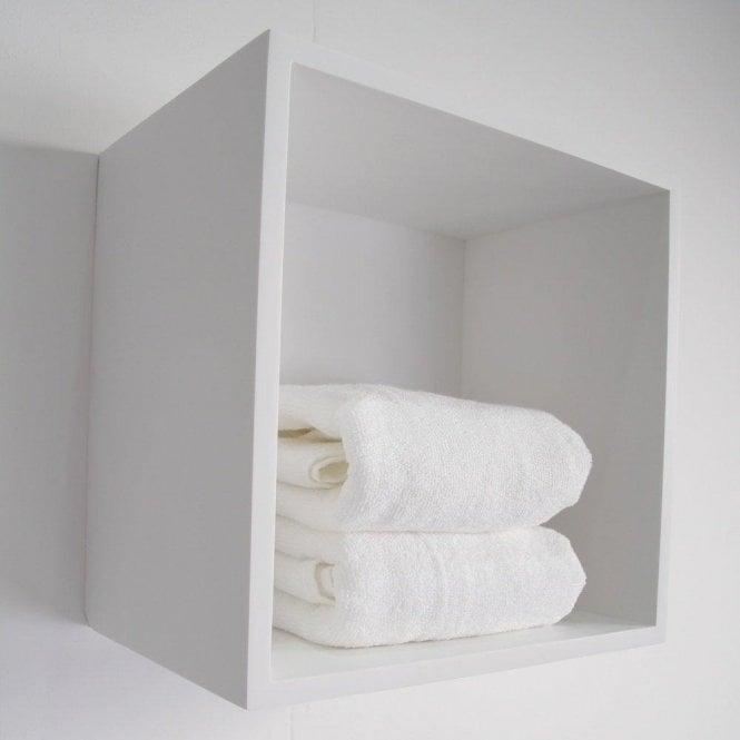 Qube Matte White Stone Square Storage Box 300mm