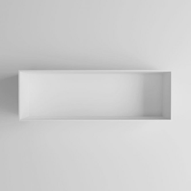 Qube Matte White Stone Square Storage Box 900mm