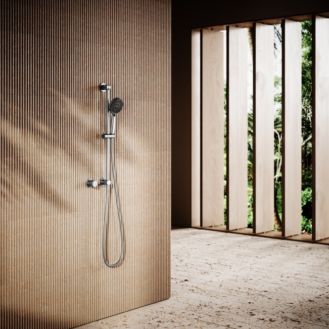 Revive Brushed Stainless Shower Riser Kit with Valve