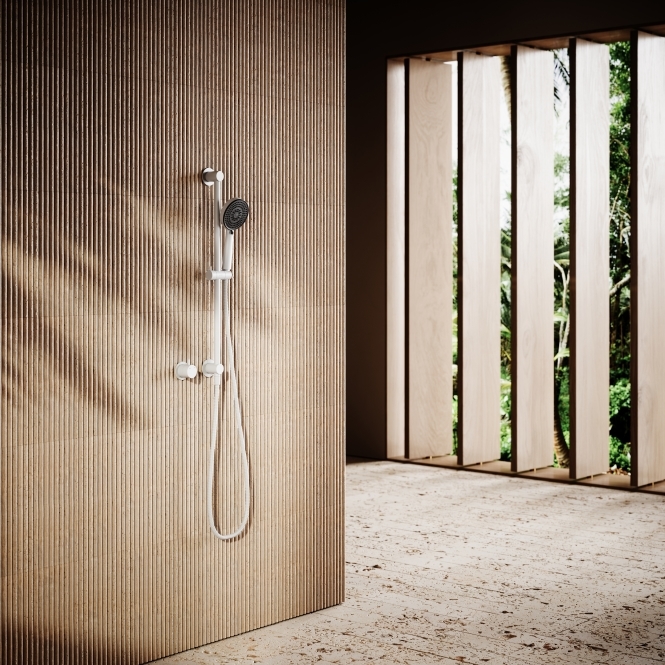 Revive Matte White Shower Riser Kit with Valve