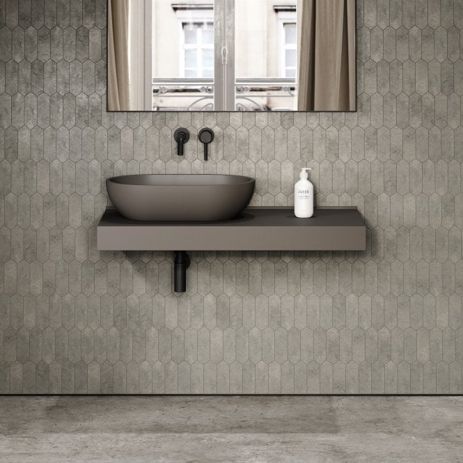 Stone Wall Hung Countertop Basin Shelf (1000mm Wide - Earth)