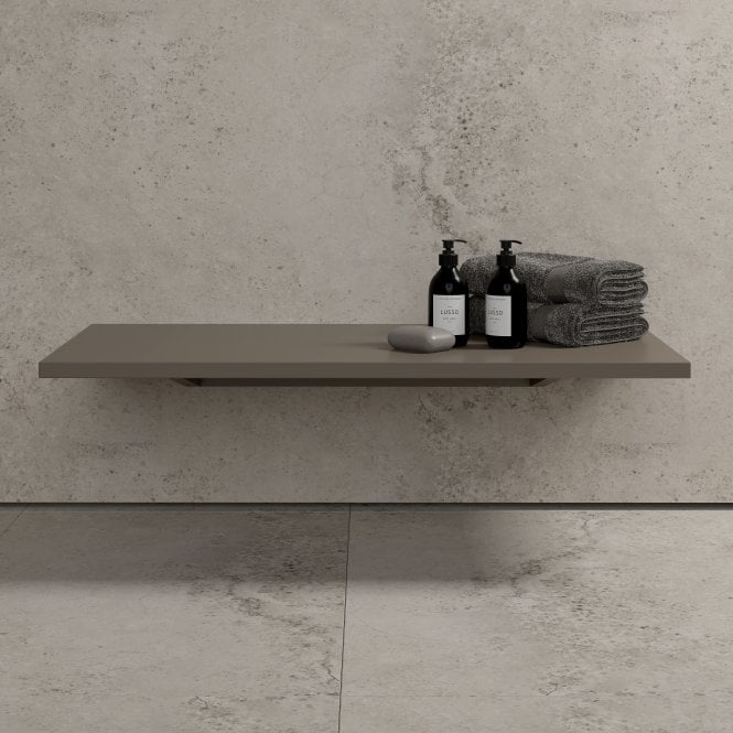 Stone Wall Hung Slimline Towel Shelf (800mm Wide - Earth)