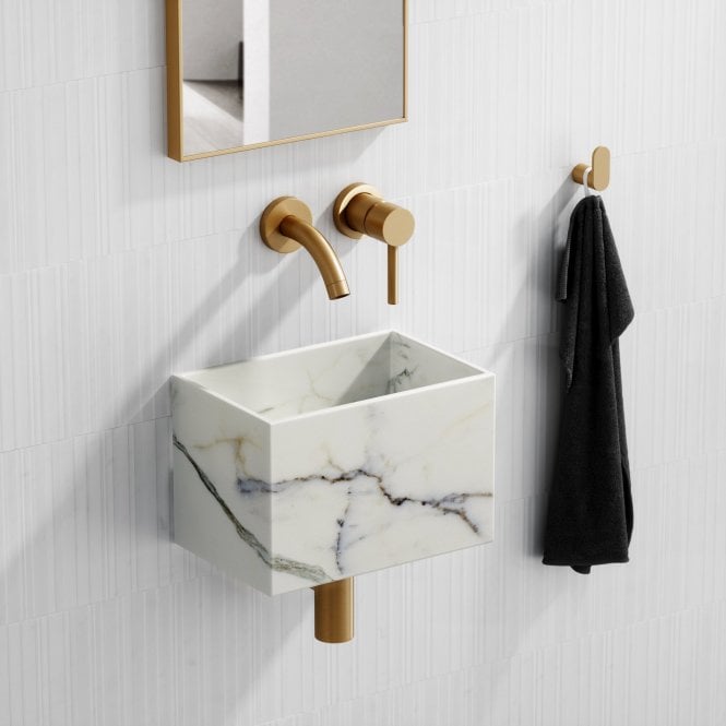 Tucci Calacatta Marble Wall Hung Basin 300mm