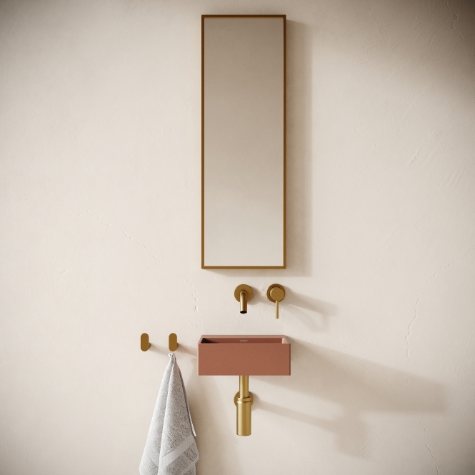 Vasel Terracotta Concrete Wall Hung Basin 300 mm