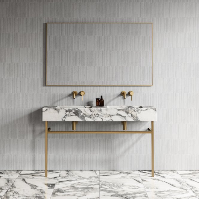 Vernante Arabescato Marble Vanity Unit 1400mm