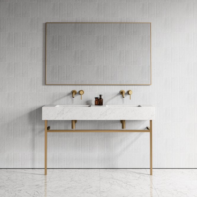 Vernante Carrara Marble Vanity Unit 1400mm