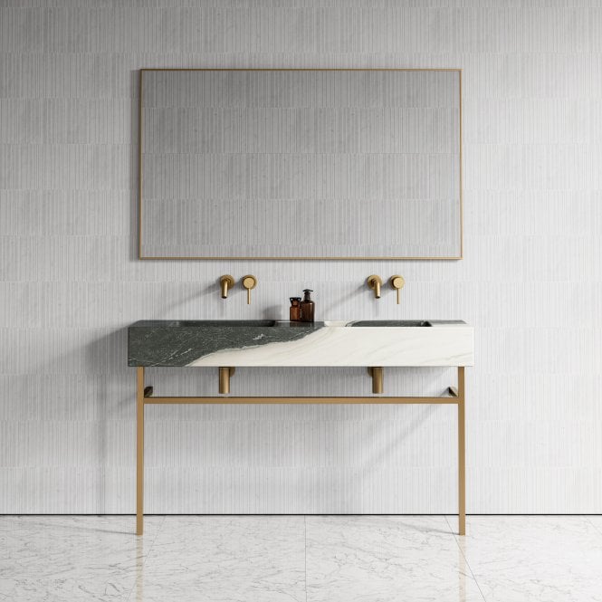 Vernante Panda Marble Vanity Unit 1400mm