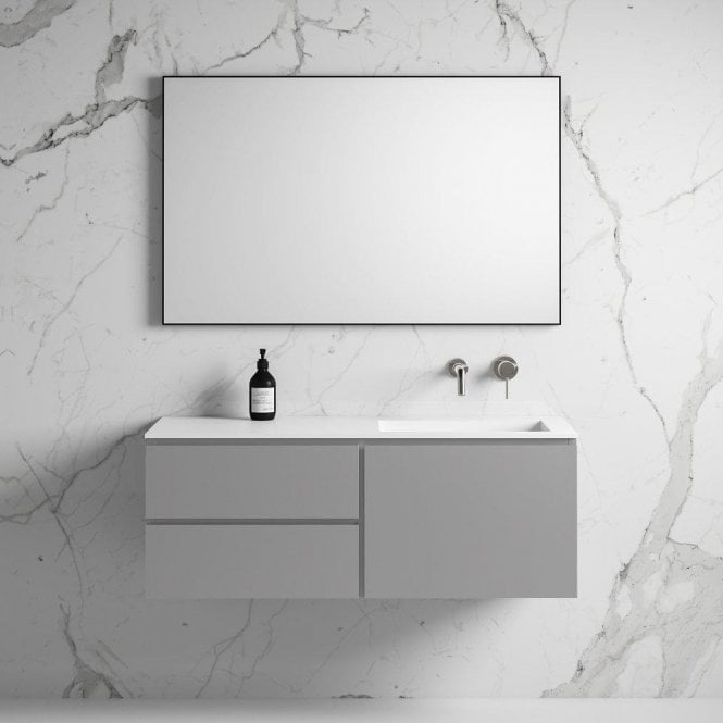 Vola Concrete Grey Vanity Unit with Stone Basin 1200mm