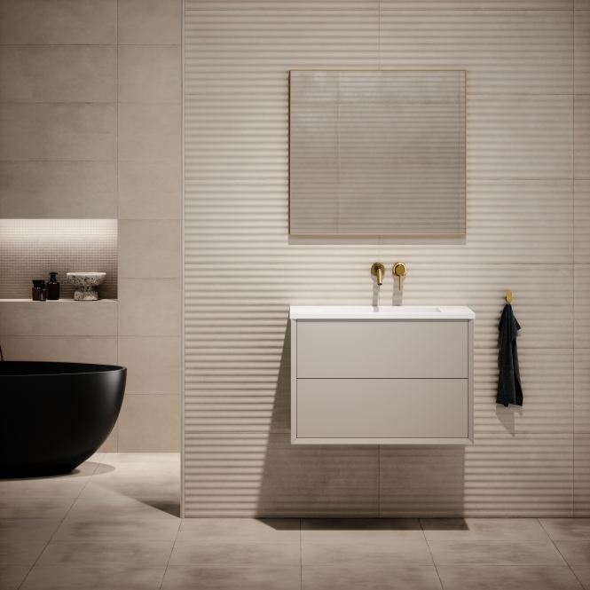 Volini Matte Cappuccino Vanity Unit with Stone Basin 800mm