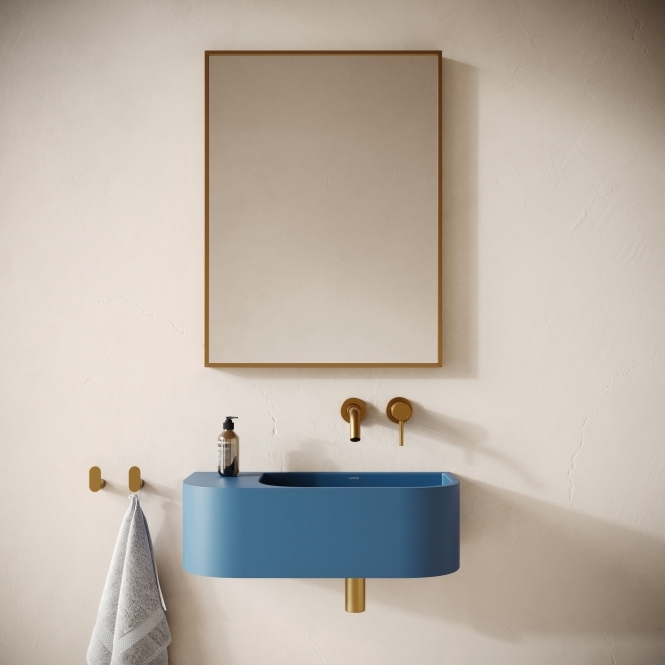 Voluto Azure Concrete Wall Hung Basin 650 mm