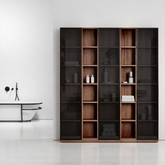 Zotto American Walnut 5-Piece Bathroom Storage Cabinet